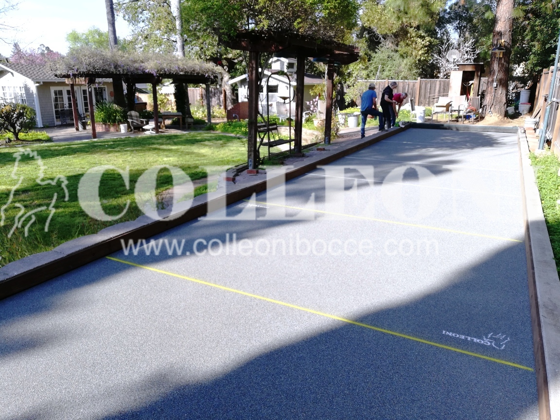 Image showcasing Bocce court in private house garden San Francisco CA USA
